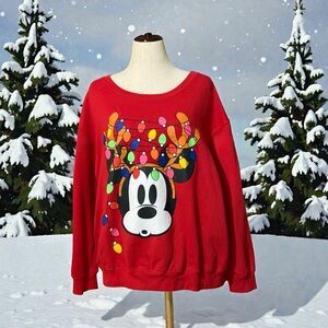 Red Mickey Mouse Holiday Sweatshirt- Size 2X NWOT